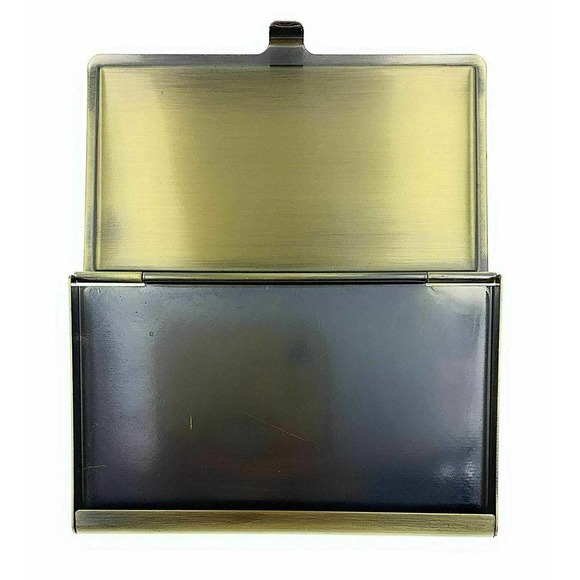 Irises Business Card Holder, Vincent Van Gogh Brass & Glass Case, Gift Boxed - Picture 6 of 6